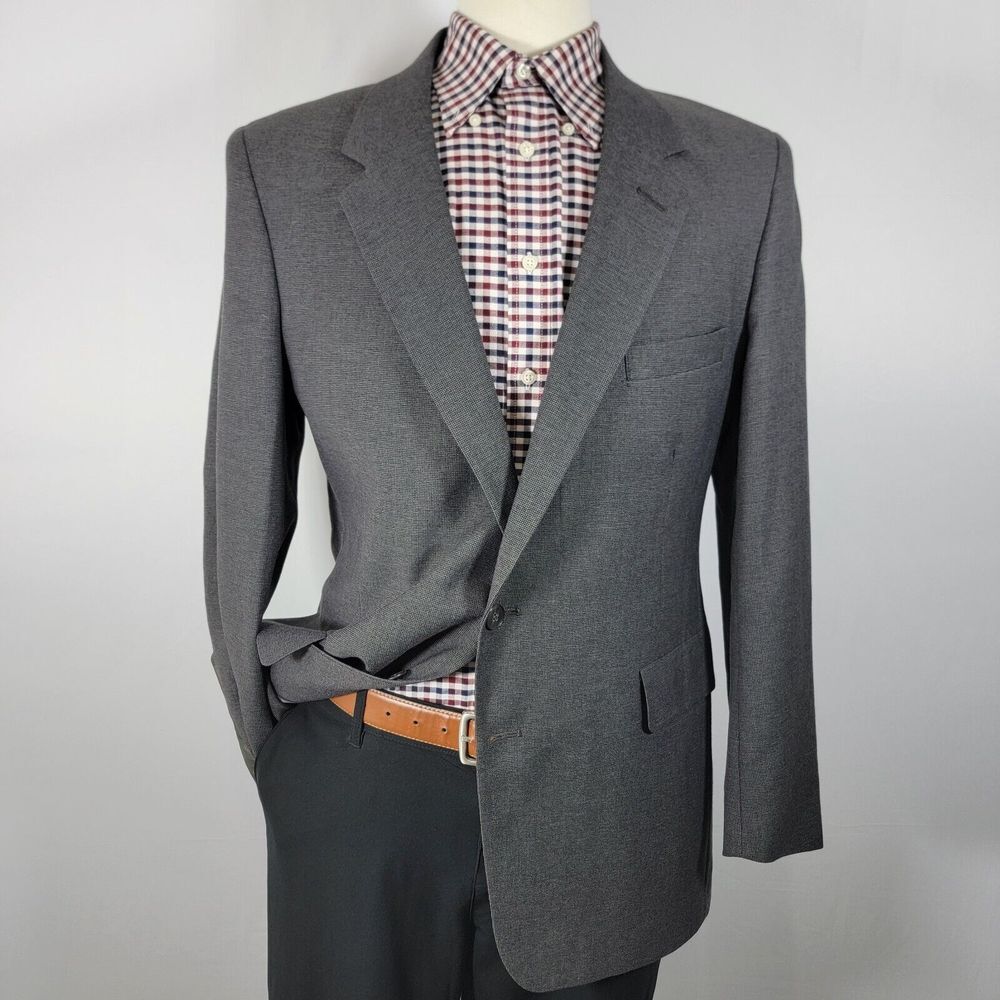 VTG Levi's Stratuss Bussiness Class Men's Sport Coat Blazer Two Button Gray 44R‎